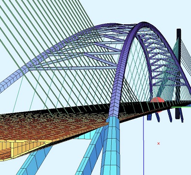 CAD drawing of a bridge.