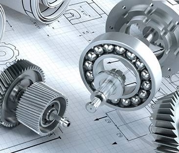 Gear components in an engineering drawing.